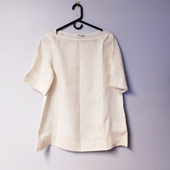 COS boatneck blouse Neutral 100% hemp Organic fabric expensive than linen NEW - Picture 1 of 5